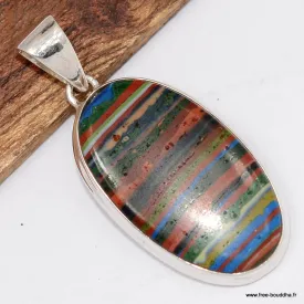 Bijou en Calcite Arc-en-ciel naturelle, argent 925 - Bijoux en Calcite