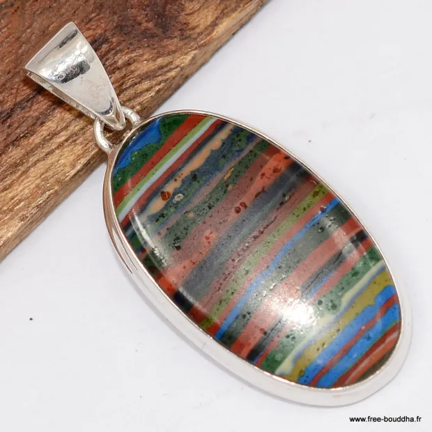 Bijou en Calcite Arc-en-ciel naturelle, argent 925 - Bijoux en Calcite