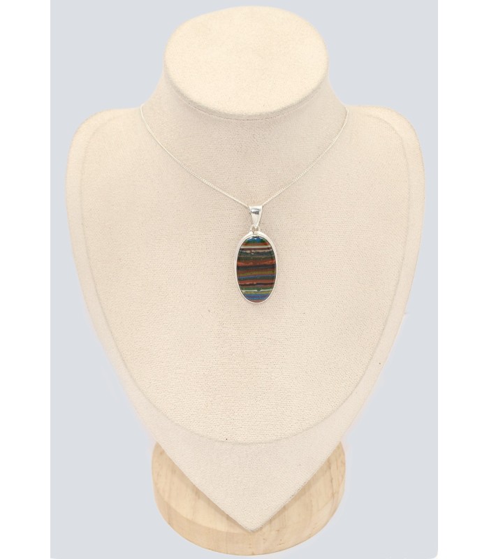 Pendentif Calcite argent 925, bijou énergétique élégant