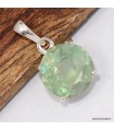Pendentif Fluorite verte facettée rond – Argent 925 certifié