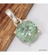 Pendentif Fluorite verte authentique facettée ronde Argent 925