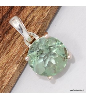 Pendentif Fluorite vert soutenu facettée - Authentique