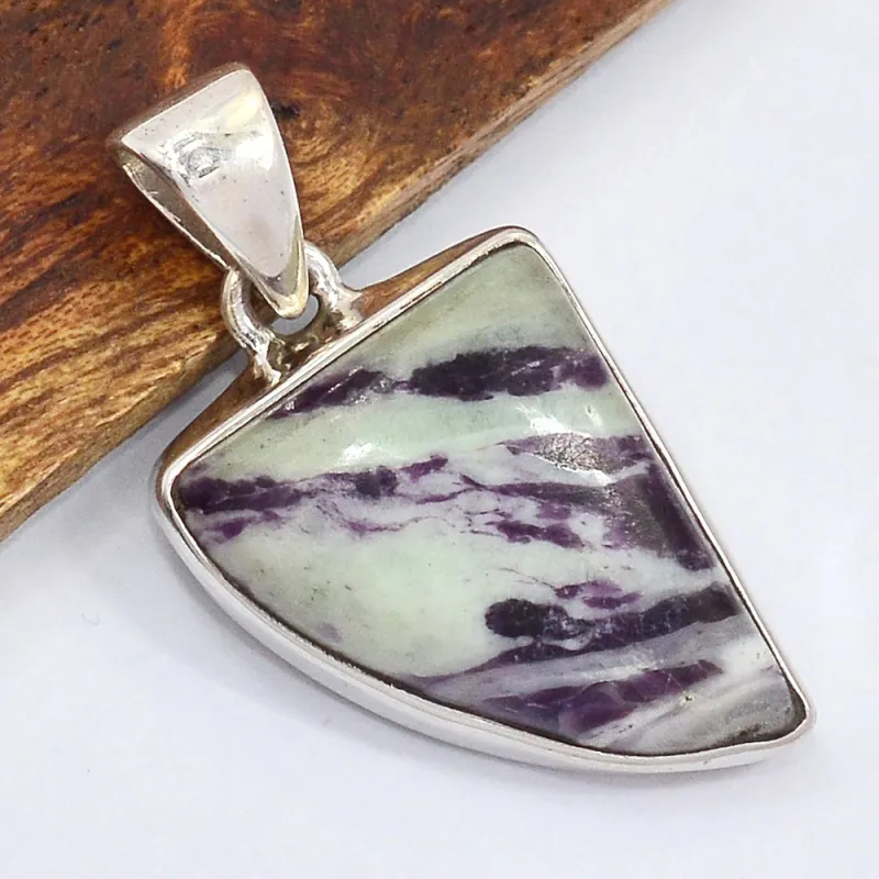 Pendentif Kammererite verte pourpre authentique - Pendentifs pierres naturelles