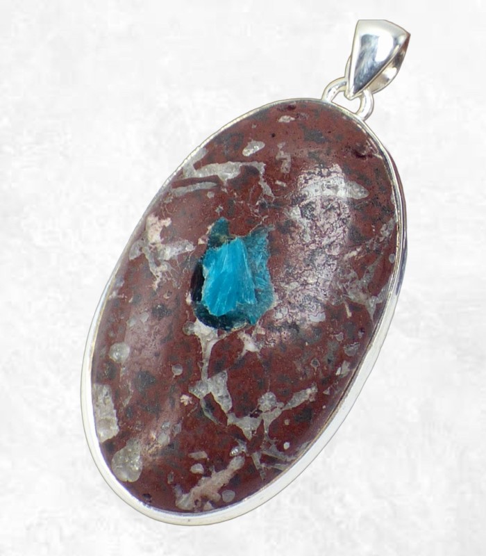 Pendentif Cavansite sur roche-mère