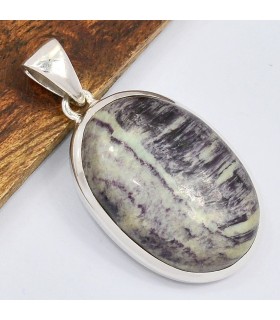 Pendentif en kammerérite naturelle sur argent 925