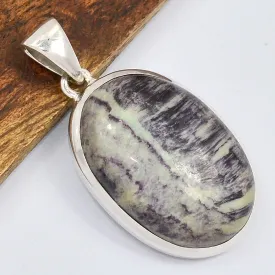 Pendentif en kammerérite naturelle sur argent 925 - Pendentifs pierres naturelles