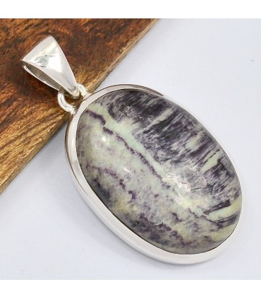 Pendentif Kammerérite cabochon poli – Argent 925 authentique