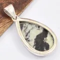 Pendentif goutte en kammerérite naturelle sur argent 925 - Pendentifs pierres naturelles