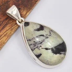 Pendentif goutte en kammerérite naturelle sur argent 925 - Pendentifs pierres naturelles