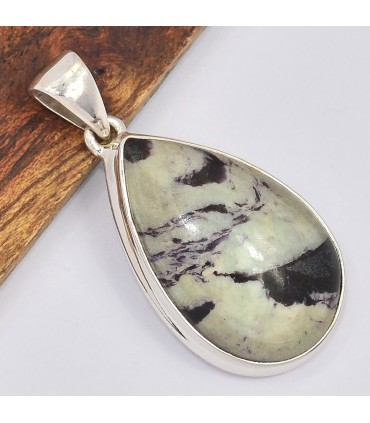 Pendentif Kammerérite véritable forme goutte argent 925 avec certificat