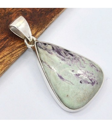 Pendentif kammerérite naturelle authentique – Argent 925 forme libre