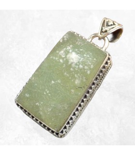 Pendentif Préhite brute en argent 925, style ancien.