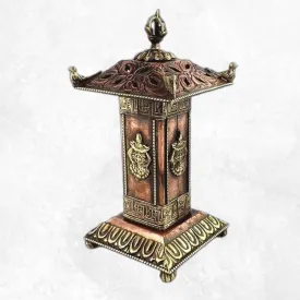 Encensoir tibétain bouddhiste Pagode en cuivre - Porte-encens tibétains