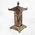 Encensoir tibétain bouddhiste Pagode en cuivre - Porte-encens tibétains