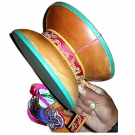 Damaru tibétain de rituel 23 cm - Instrument de musique Bouddhiste