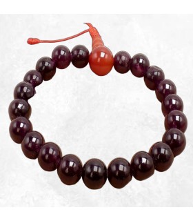 Bracelet mala tibétain en améthyste naturelle avec 21 perles.