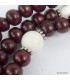 Mala tibetain Bois de Rose et Corail Blanc