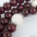 Mala tibetain Bois de Rose et Corail Blanc - Mala tibétain 108 perles