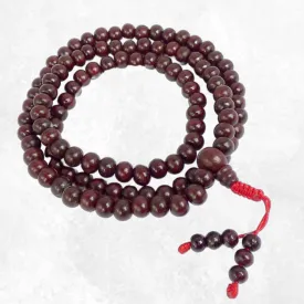 Mala tibetain authentique en Bois de Rose fait main 8 mm - Mala tibétain 108 perles