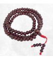 Mala tibétain Bois de rose, 108 perles artisanales, collier bouddhiste