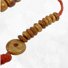Mala tibetain authentique en Os de Buffle brun + compteurs - Mala tibétain 108 perles