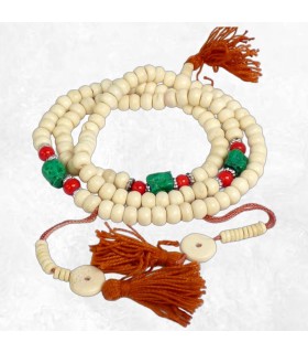 Mala tibétain authentique os + compteurs de mantras, bijou bouddhiste