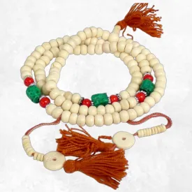 Mala tibétain authentique os de buffle blanc + compteur de mantras - Mala tibétain 108 perles