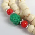 Mala tibétain authentique os de buffle blanc + compteur de mantras - Mala tibétain 108 perles