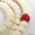 Mala tibetain 108 perles os naturel + compteurs - Mala tibétain 108 perles