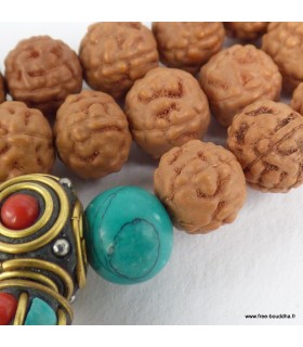 Mala tibétain Rudraksha authentique – 108 perles sacrées artisanales