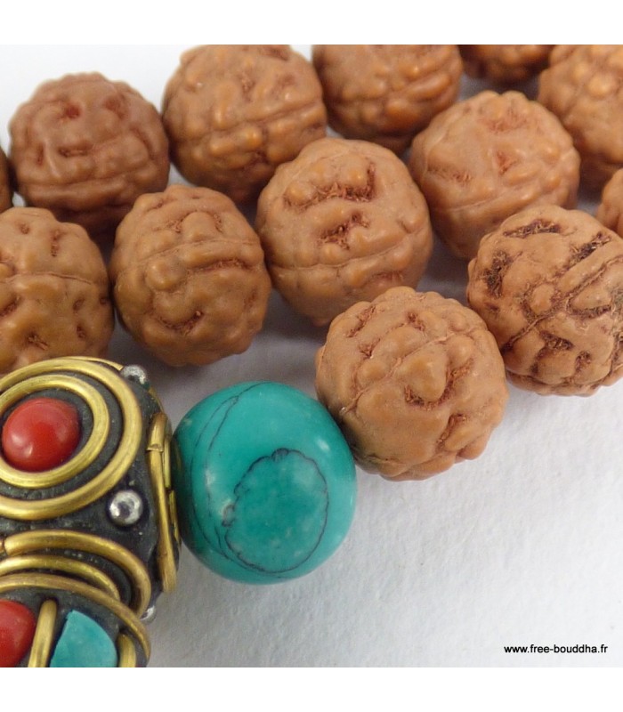 Mala Rudraksha authentique 5 mukhis fait main