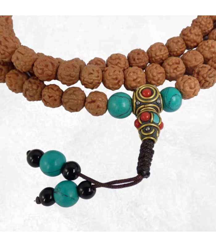 Mala Rudraksha authentique 5 mukhis fait main