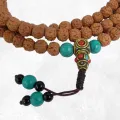 Mala tibétain Rudraksha 108 perles - 5 mukhis + compteurs - Mala tibétain 108 perles