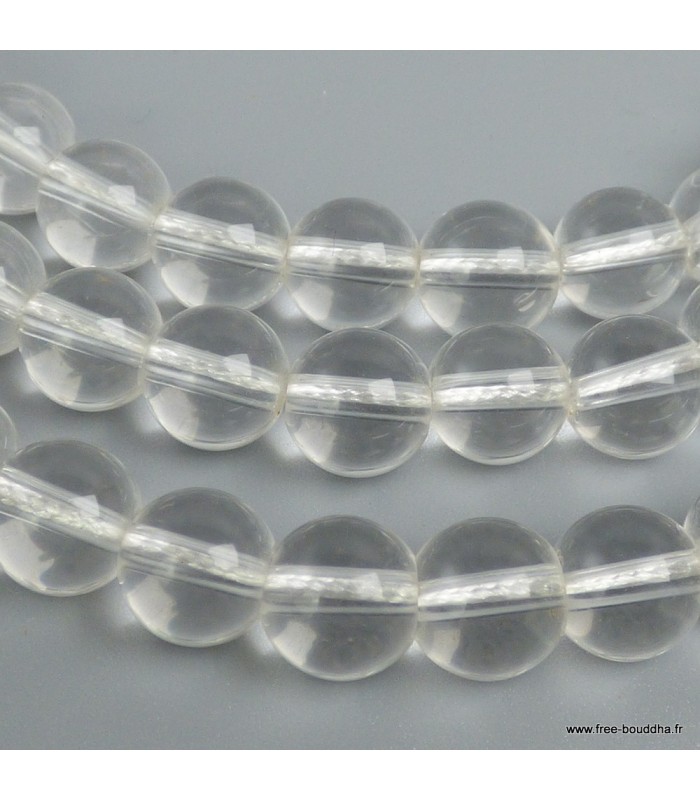 Mala 108 perles cristal de roche Himalaya 9 mm