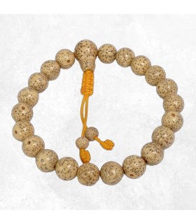 Bracelet mala en graines de lotus, perles de 9 mm, Népal.