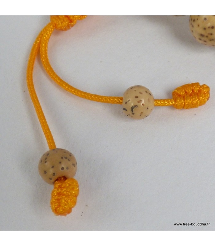 Bracelet mala en graines de lotus, perles de 9 mm, Népal.