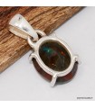 Pendentif Opale noire facettée du Chili certifié authentique argent 925