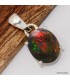 Pendentif Opale noire facettée du Chili certifié authentique argent 925