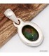 Pendentif opale noire du Chili reflets verts et bleus pierre naturelle