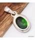 Pendentif opale noire du Chili reflets vert intense pierre authentique