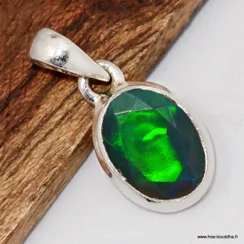 Pendentif opale noire du Chili – Reflets vert intense - Bijoux en Opale Noire