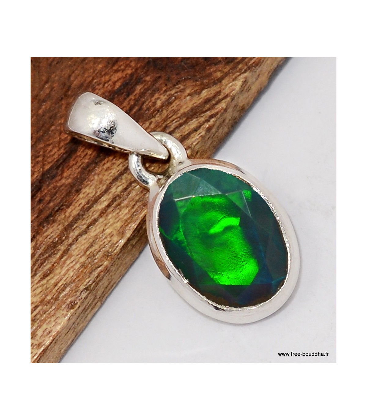 Pendentif En Opale Naturelle œil De Chat - Environ 20 Mm - Alliage - Neuf Avec étiquettes