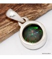 Pendentif Opale noire facettée du Chili certifié authentique argent 925