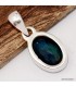Pendentif opale noire facettée multicolore pierre naturelle véritable