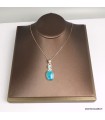 Pendentif argent Opaline Topaze bleue