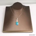 Pendentif argent Opaline Topaze bleue - Pendentifs pierres naturelles