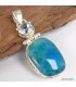 Pendentif argent Opaline Topaze bleue