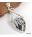 Pendentif Pinolite et perle naturelle - argent 925