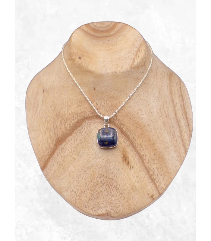 Petit pendentif Azurite Boulder carré