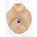 Petit pendentif Azurite Boulder carré - Pendentifs pierres naturelles